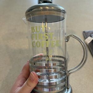 Glass French Press Coffee Maker with Silver Accents